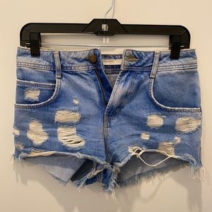 Zara denim cutoffs